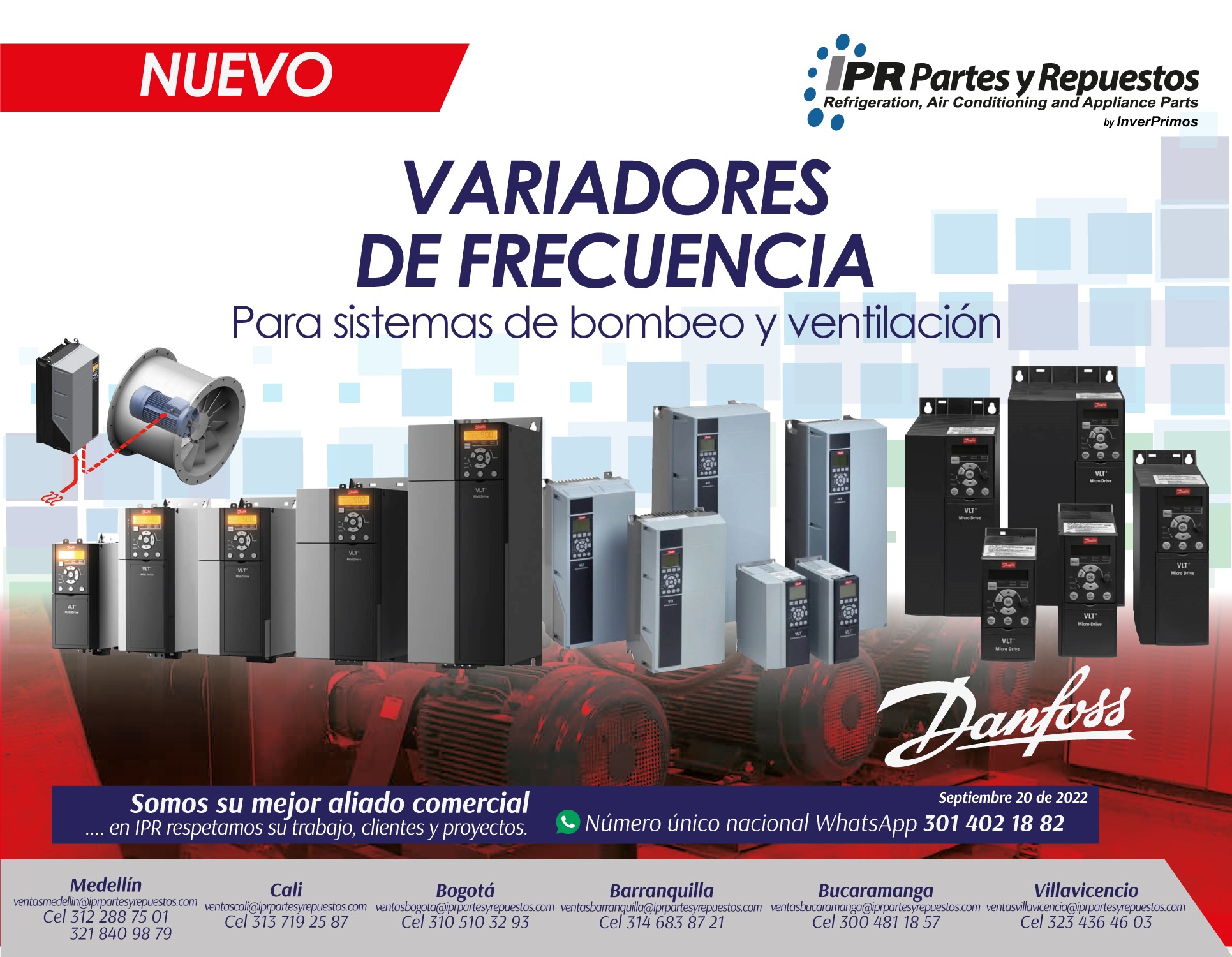 DANFOSS VARIADORES DE FRECUENCIA IPR Partes Y Repuestos De