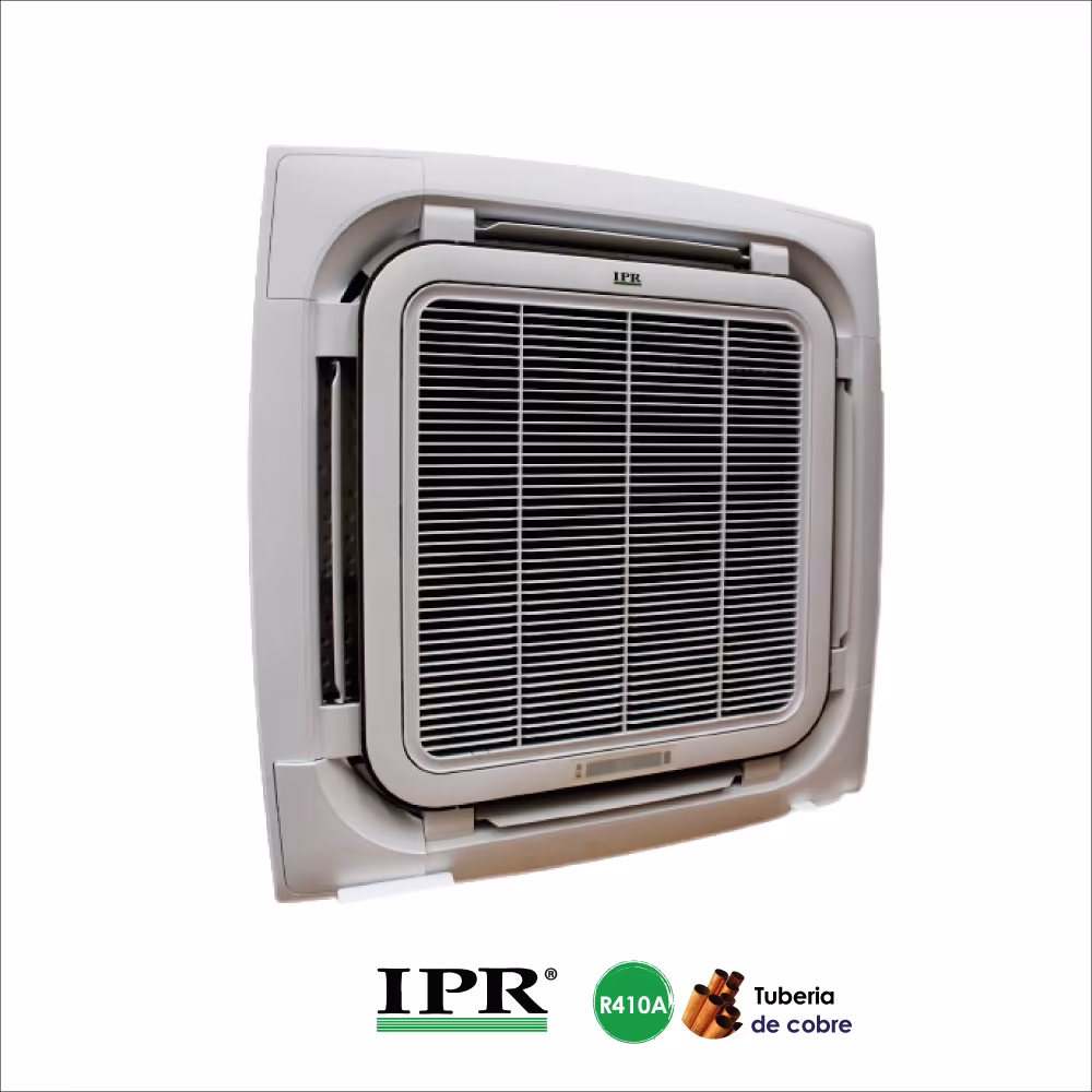 CASSETTE-IPR SISTEMA CASSETTE 4 VÍAS EVAP R410 IPR aire acondicionado cassette enfriamiento envolvente 360 grados llegamos a todo el pais