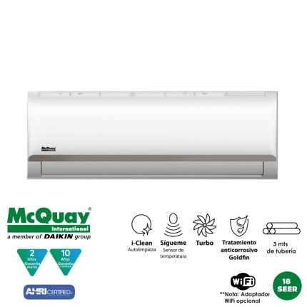 AIRE ACONDICIONADO MINI SPLIT INVERTER 36000 BTU/h 220V EFICIENCIA 18S R410A / MCQUAY aire acondicionado 36000 btu inverter mini split bogota