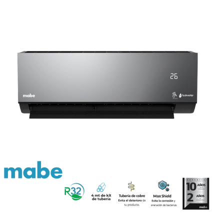 Aire Acondicionado | Mini Split Inverter | 12000 Btu/h | 220v | R32 | Premium Tipo Espejo Mabe