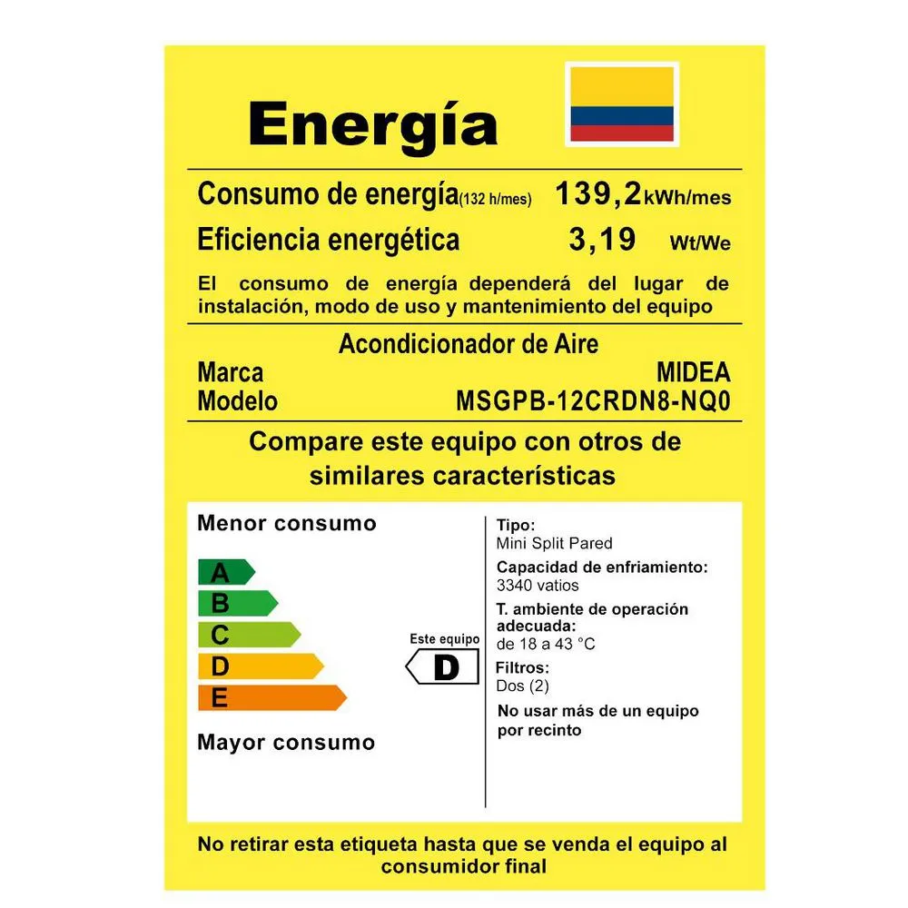 Aire Acondicionado | Mini Split Inverter | 12000 Btu/h | 220v | R32 | AI Ecomaster Midea - Image 6