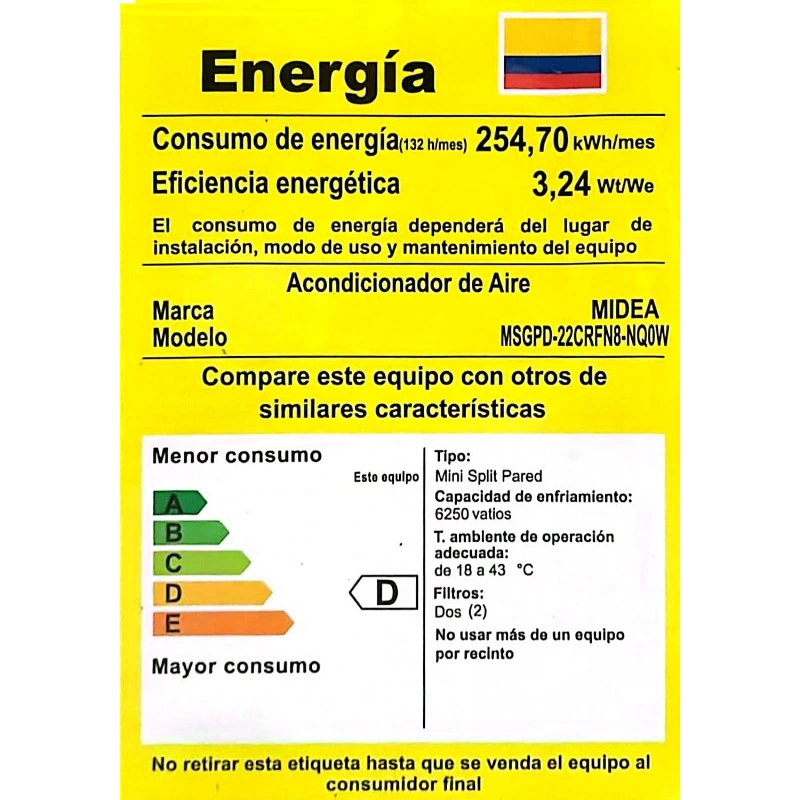Aire Acondicionado | Mini Split Inverter | 24000 Btu/h | 220v | R32 | AI Ecomaster Midea - Image 5